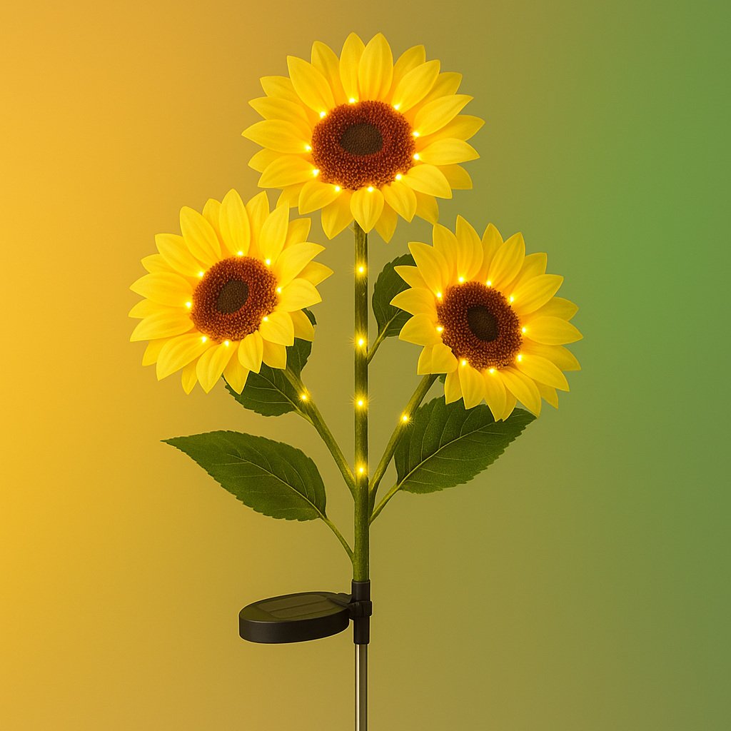 Jardinvert Lampe Solaire Tournesol Lot de 3 Fleurs Lumineuses